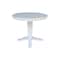 International Concepts 36 in. Solid Wood Round Top Pedestal Table with 12 in. Leaf - 30.1 in.High - Dining Height in White K08-36RXT-23B - alternate 9